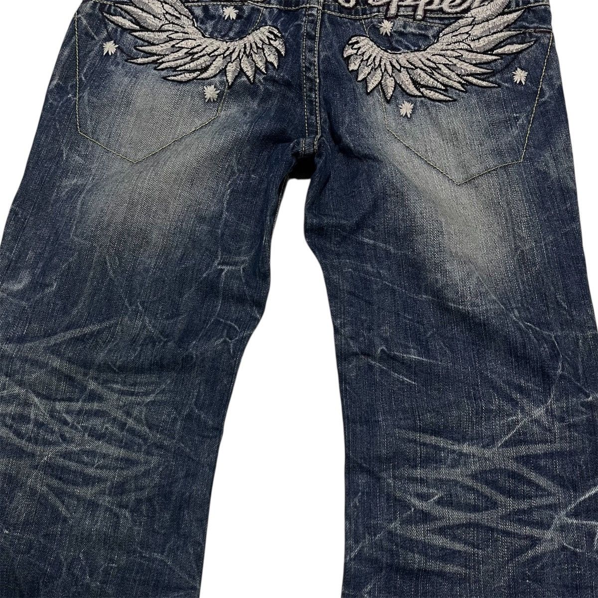Japanese Brand Red pepper mud wash flare wing pants Size US 32 / EU 48 - 7 Thumbnail