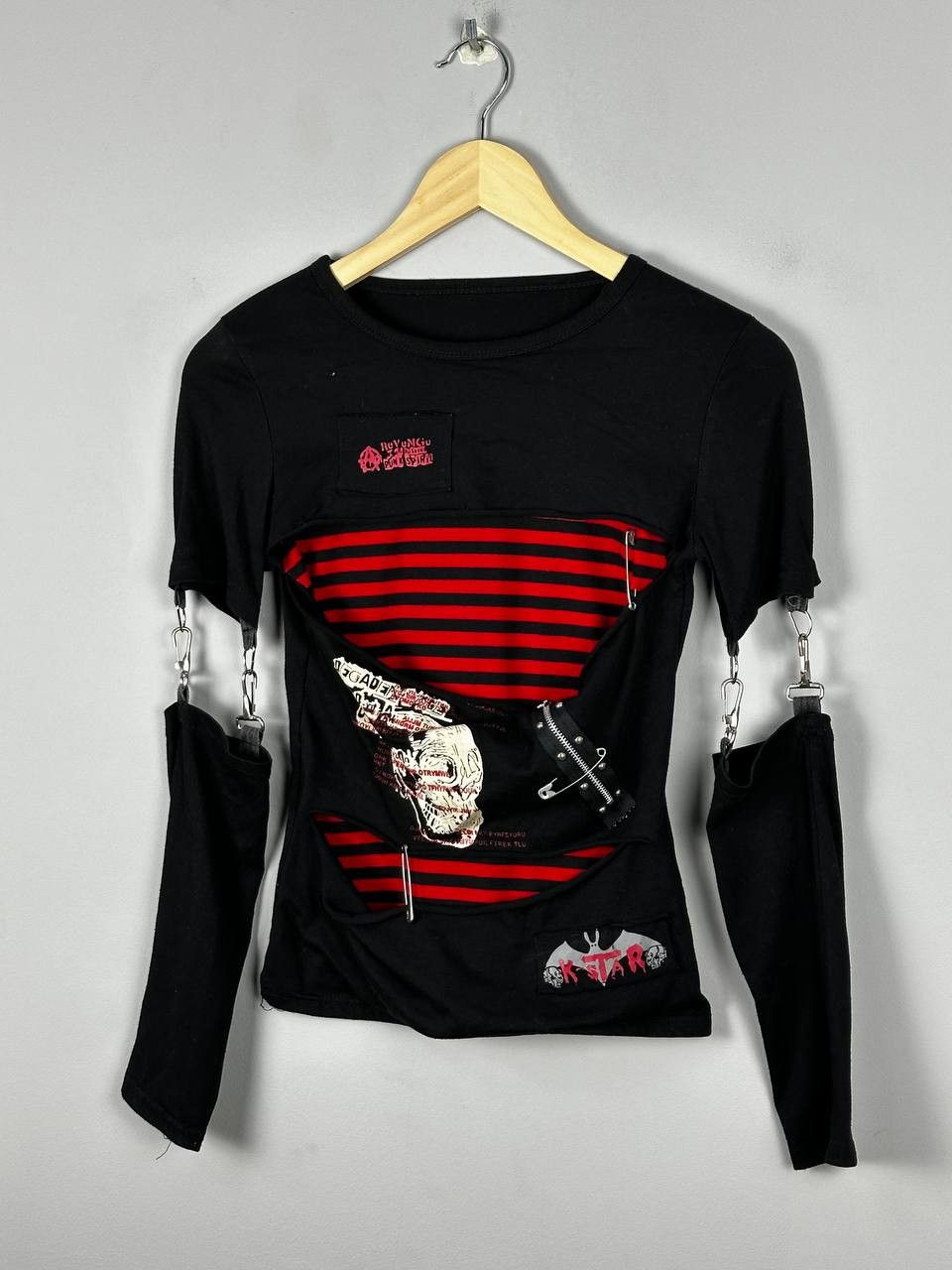 If Six Was Nine Avant Garde Vamp Tribal Grunge Gothic Longsleeve Size S / US 4 / IT 40 - 2 Thumbnail