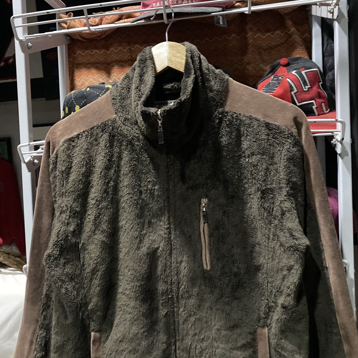 Katharine Hamnett London Vintage fleece-lined bomber jacket with suede-like panels Size US M / EU 48-50 / 2 - 3 Thumbnail