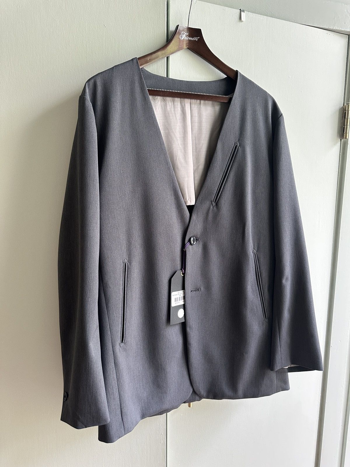 Needles Needles Nepenthes No Collar 2B Jacket Gray Cardigan Blazer Size US M / EU 48-50 / 2 - 3 Thumbnail