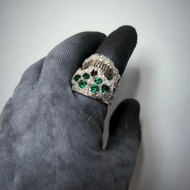 Jewelry Skull Vibe Jewelry Rings Open Size Chrome Ring (Size 7-13) Size ONE SIZE - 4 Thumbnail