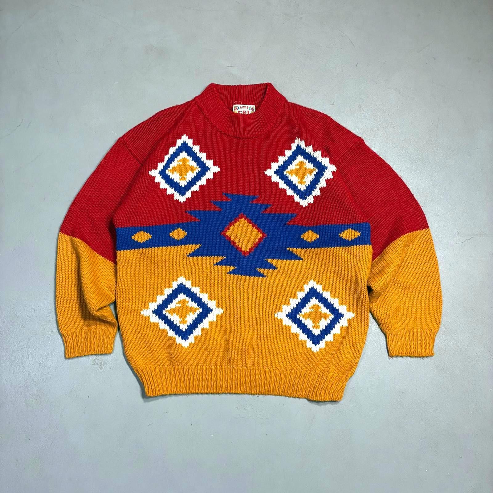 Other Vintage Southwestern Pattern Mock Neck Knit Sweater Sz L Size US L / EU 52-54 / 3 - 1 Thumbnail