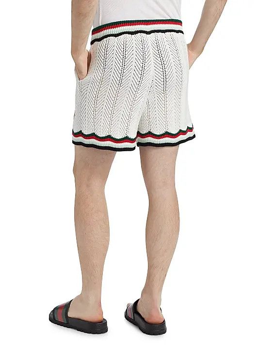 Casablanca os11x0326 Chevron Faux Crochet Shorts in Multicolor Size US 36 / EU 52 - 4 Thumbnail