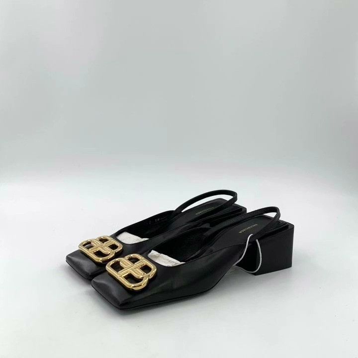 Balenciaga Balenciaga Logo Block Heel Pumps Size US 4 / IT 34 - 1 Thumbnail