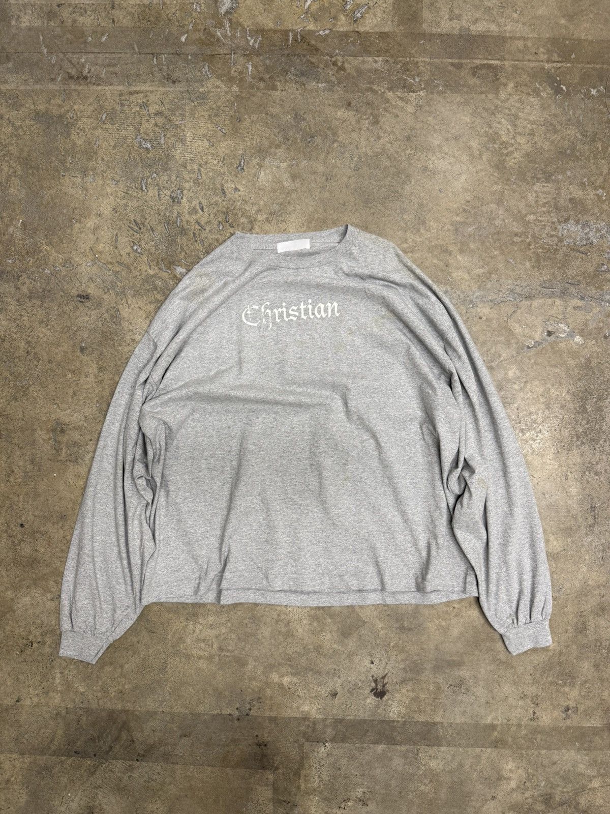 ALEXANDER DIGENOVA Alexander Digenova Grey Christian Long Sleeve Tee Size US XL / EU 56 / 4 - 1 Thumbnail