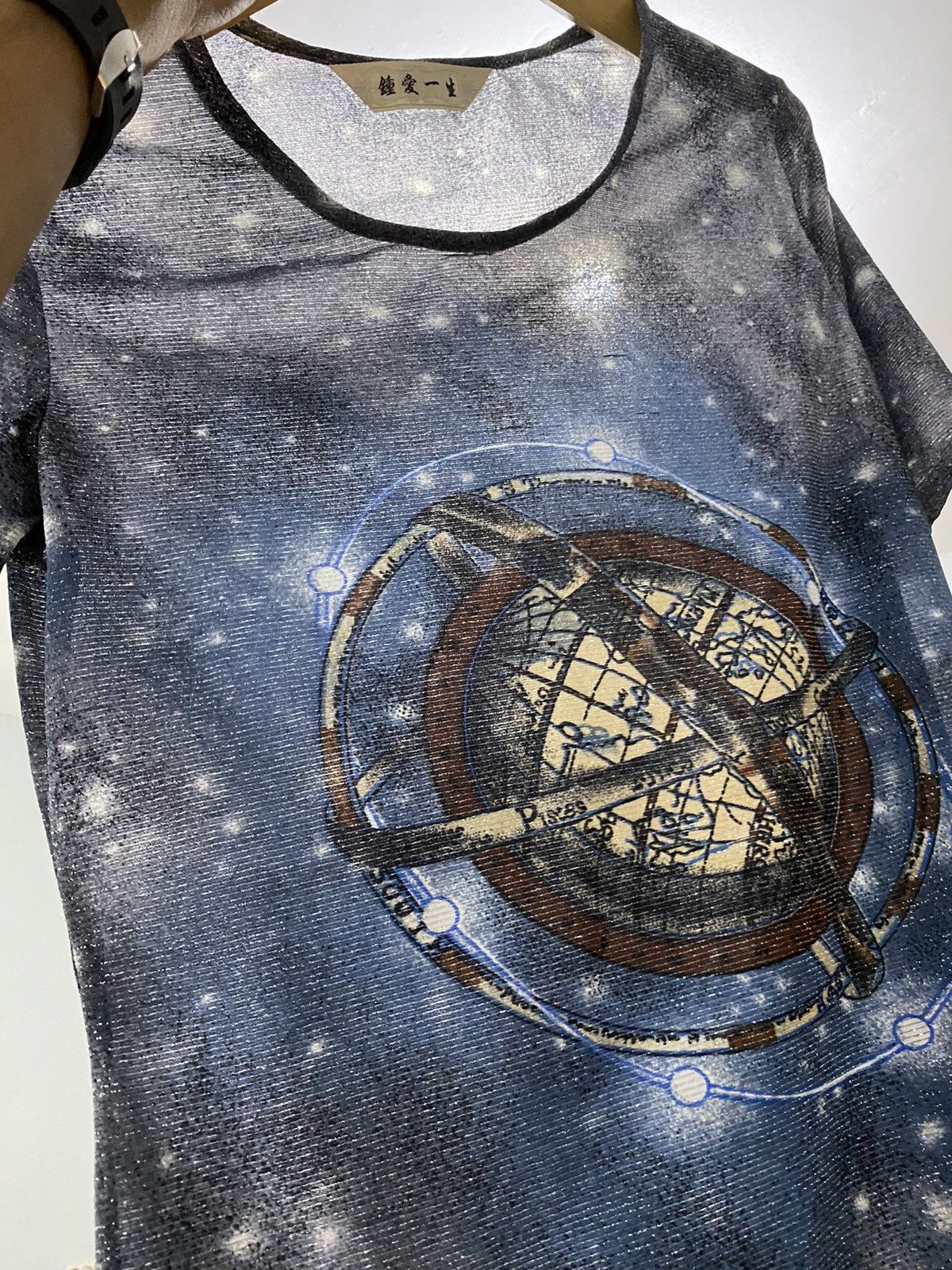 Designer Vintage JpG style compass galaxy glitter mesh t-shirts Size US M / EU 48-50 / 2 - 5 Thumbnail
