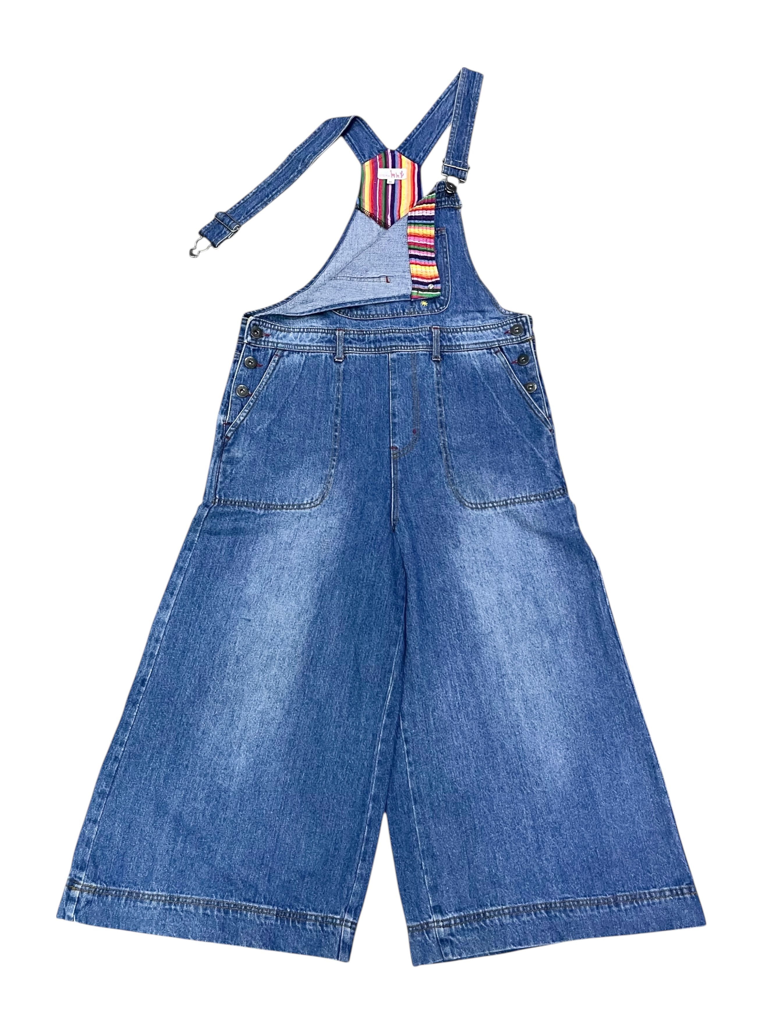 VIBE Vintage TITICACA Baggy Denim Overall w/ Embroidery Size 30" / US 8 / IT 44 - 4 Thumbnail