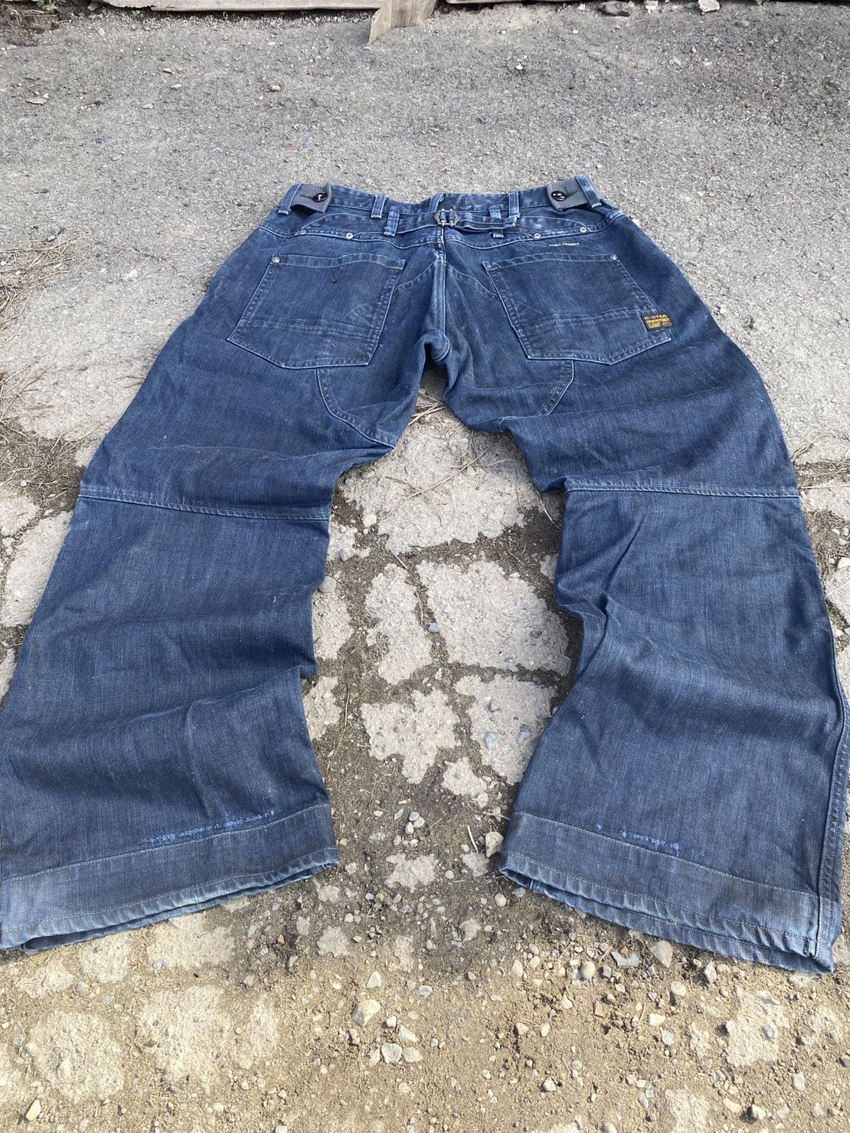 G-Star × Japanese Brand G star Faded blue Baggy avant garde denim y2k jeans pants Size US 36 / EU 52 - 6 Thumbnail