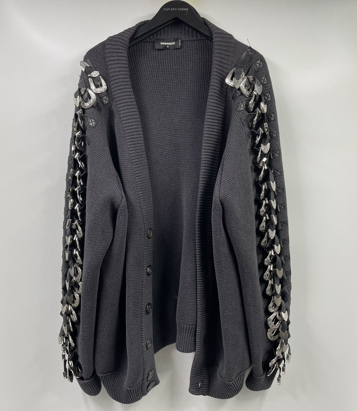 Dsquared2 DSQUARED2 SS18 Buckle Knitted Grey Oversized Cardigan M Size US M / EU 48-50 / 2 - 15 Thumbnail