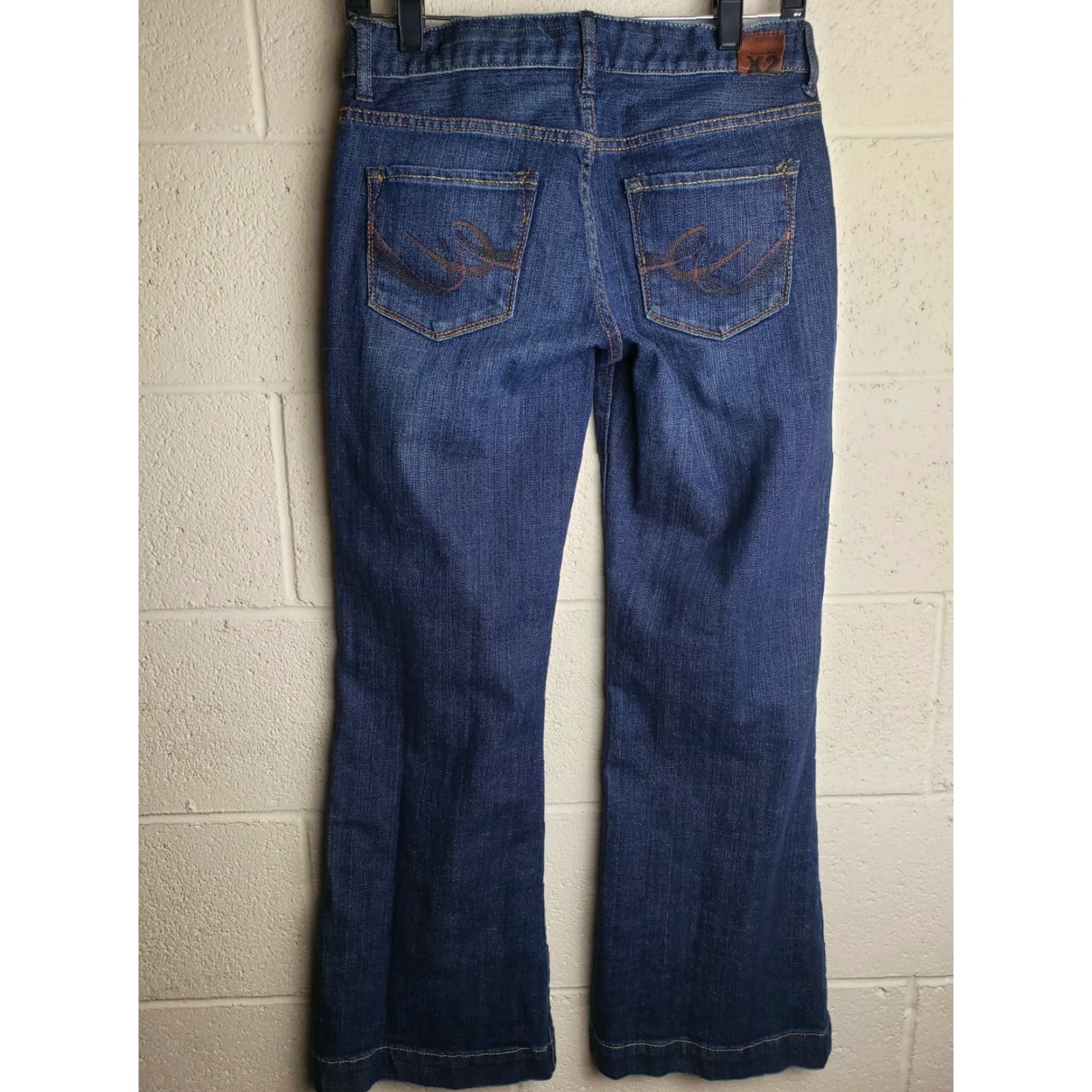 Denime X2 Eva Boot Jeans Womens Size 2 Short Mid Rise Bootcut Blue Denim Regular Fit Size 26" / US 2 / IT 38 - 5 Thumbnail