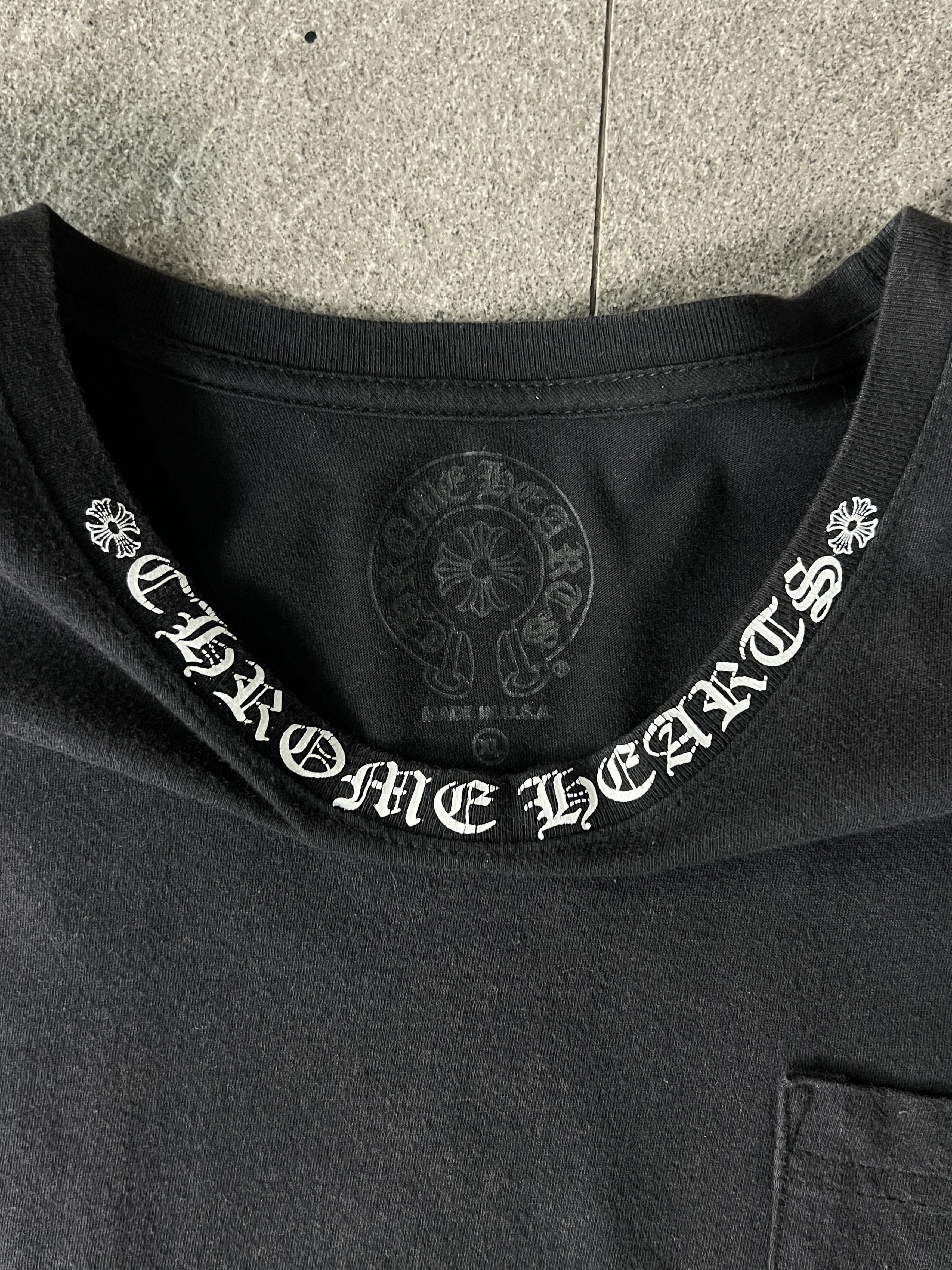 Chrome Hearts Chrome Hearts Long Sleeve Pocket Tee Black USA XL Size US XL / EU 56 / 4 - 6 Thumbnail