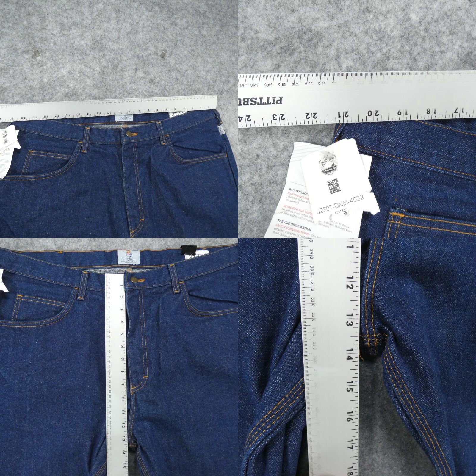 Tyndale Jeans Mens 40x32 Bootcut Fire Resistant Dark Wash NWT Denim 5-Pocket Logo