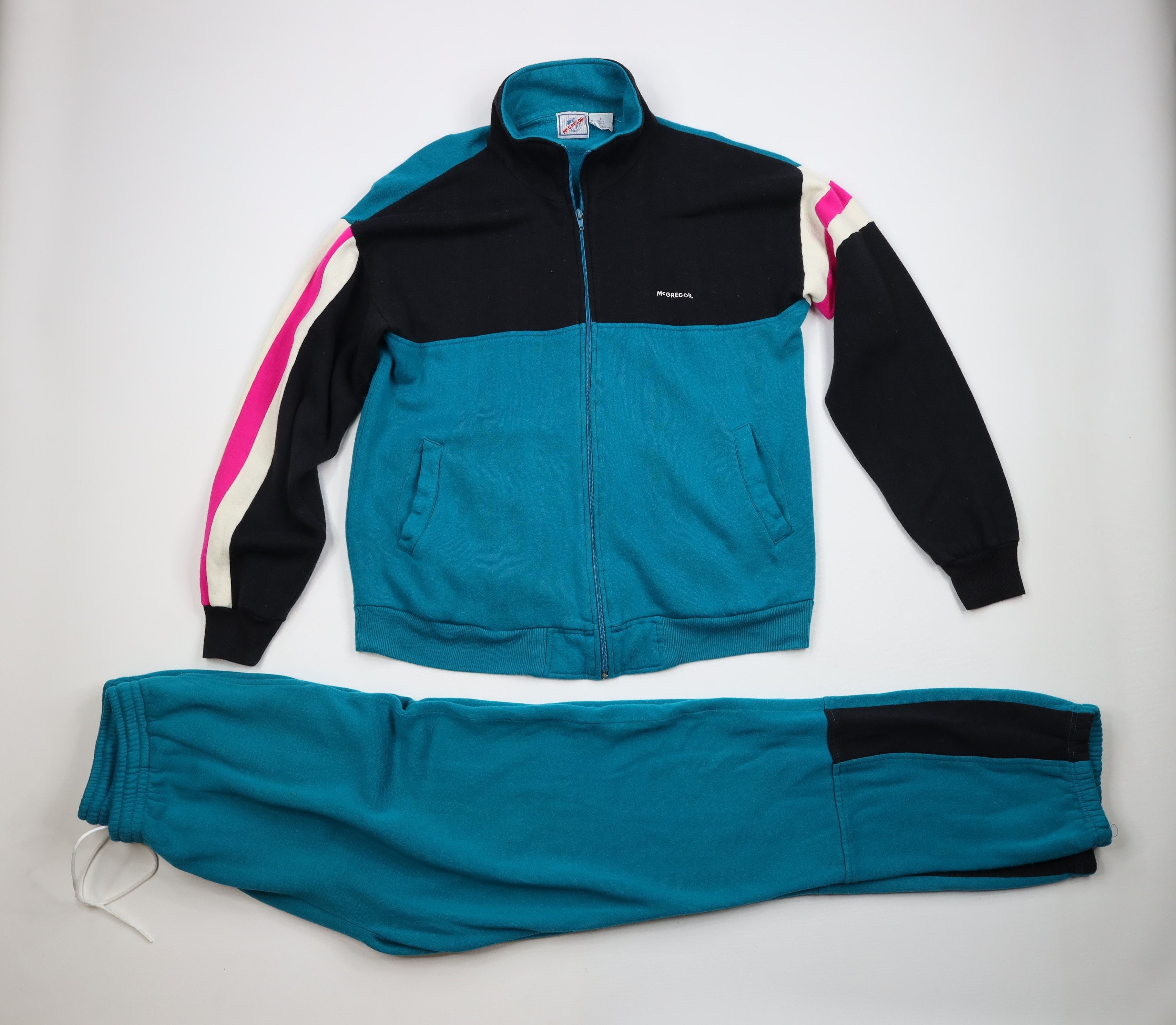 image of Vintage 90's Streetwear Color Block Warm Up Track Suit, Men's (Size Large)