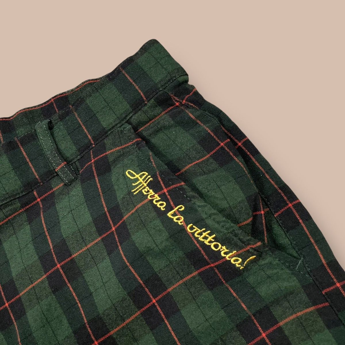 Fila FILA Biella Italia Green Plaid Trouser Pant Size US 34 / EU 50 - 5 Thumbnail