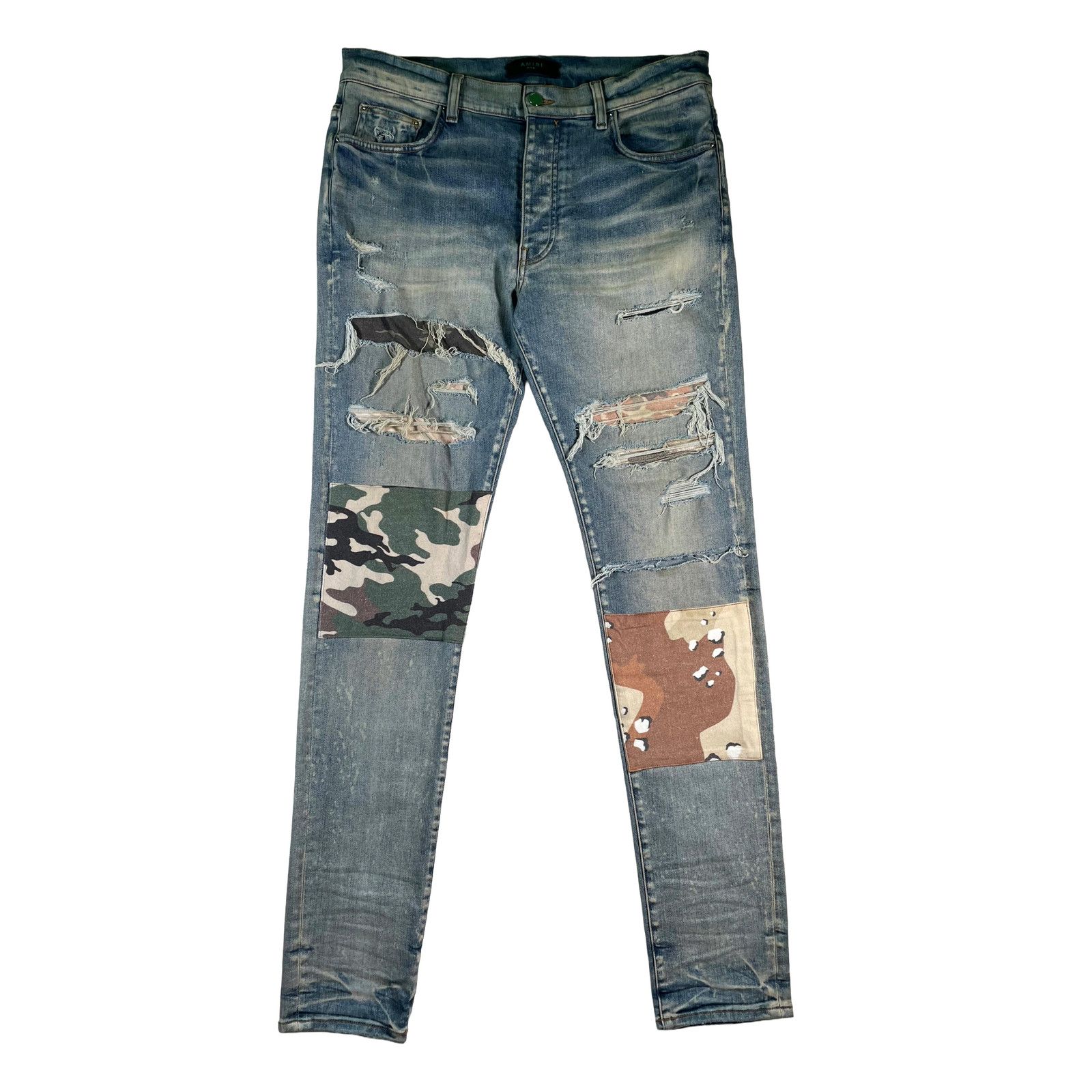 Amiri Amiri Desert Camo Patchwork Light Wash Jeans Size US 34 / EU 50 - 1 Thumbnail