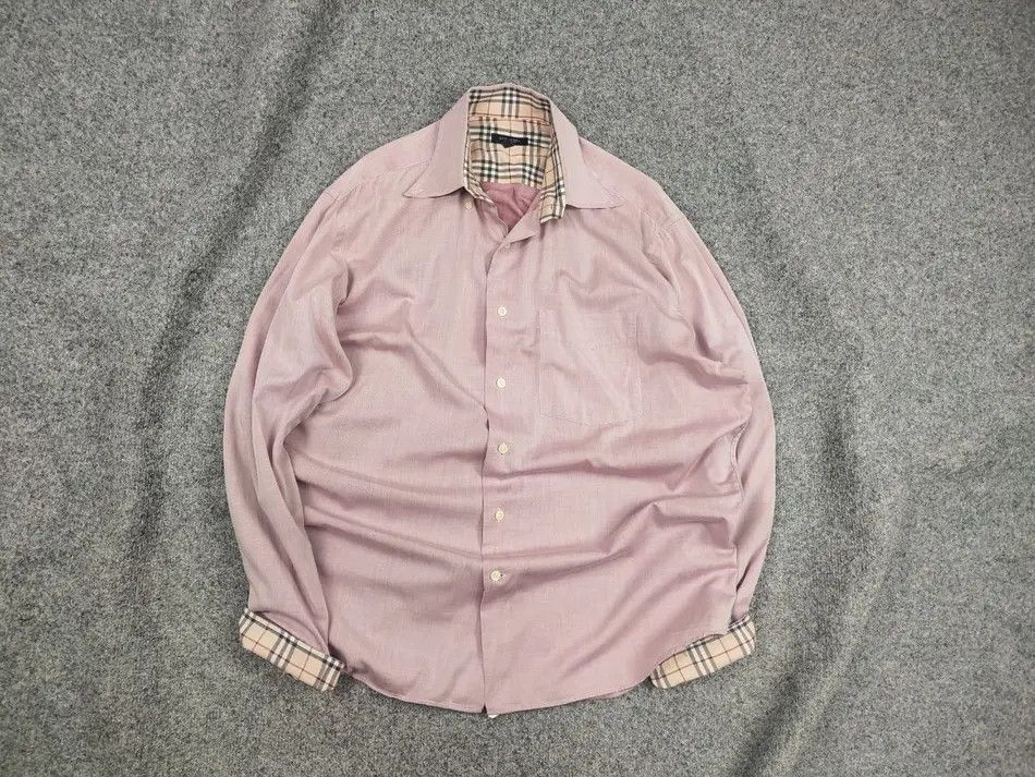 Burberry Vintage 90's Burberry London Pink Nova check Button Shirt Size US XL / EU 56 / 4 - 2 Thumbnail