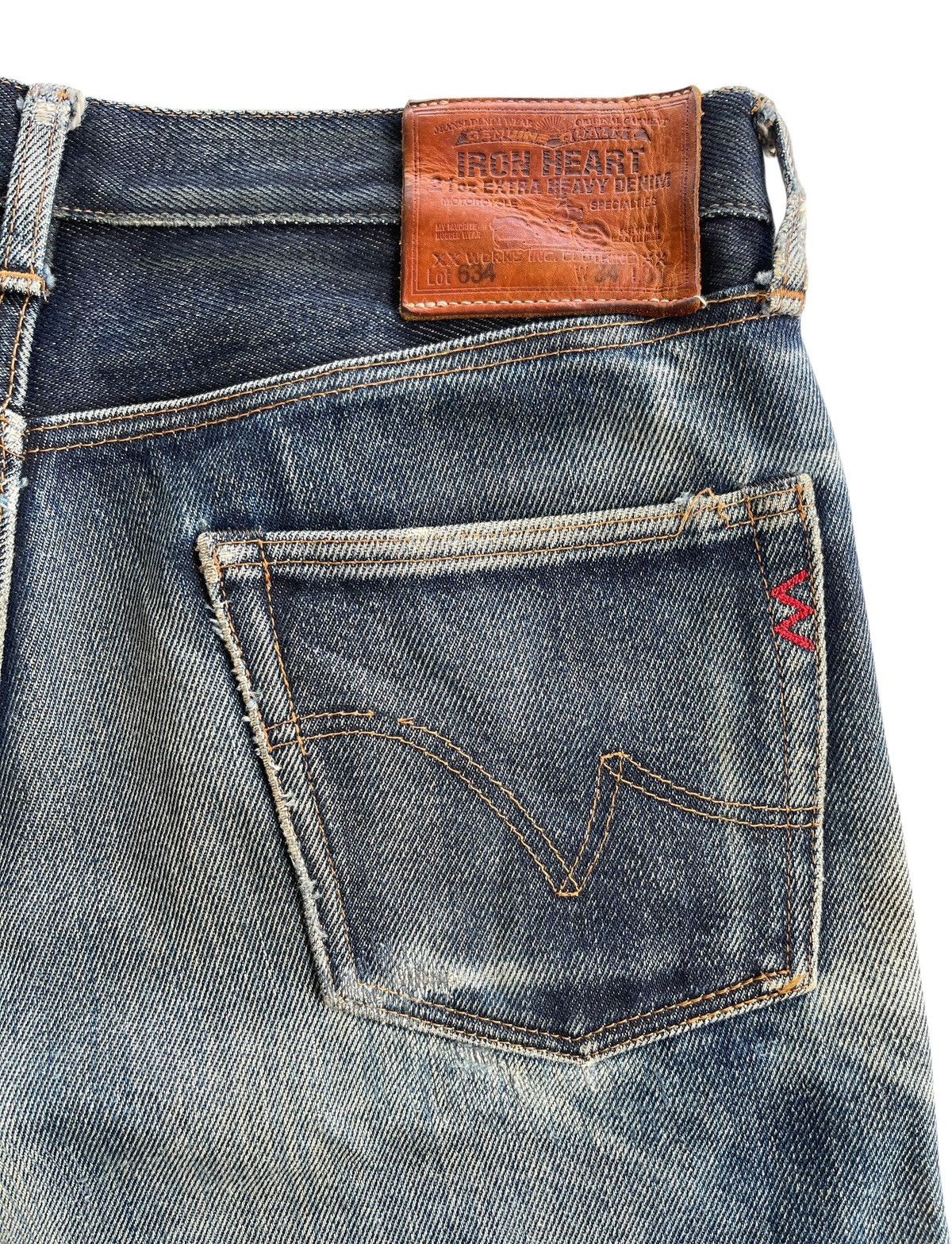 Iron Heart Iron Heart Lot 634 21oz Extra Heavy Denim Distressed Size US 34 / EU 50 - 10 Thumbnail