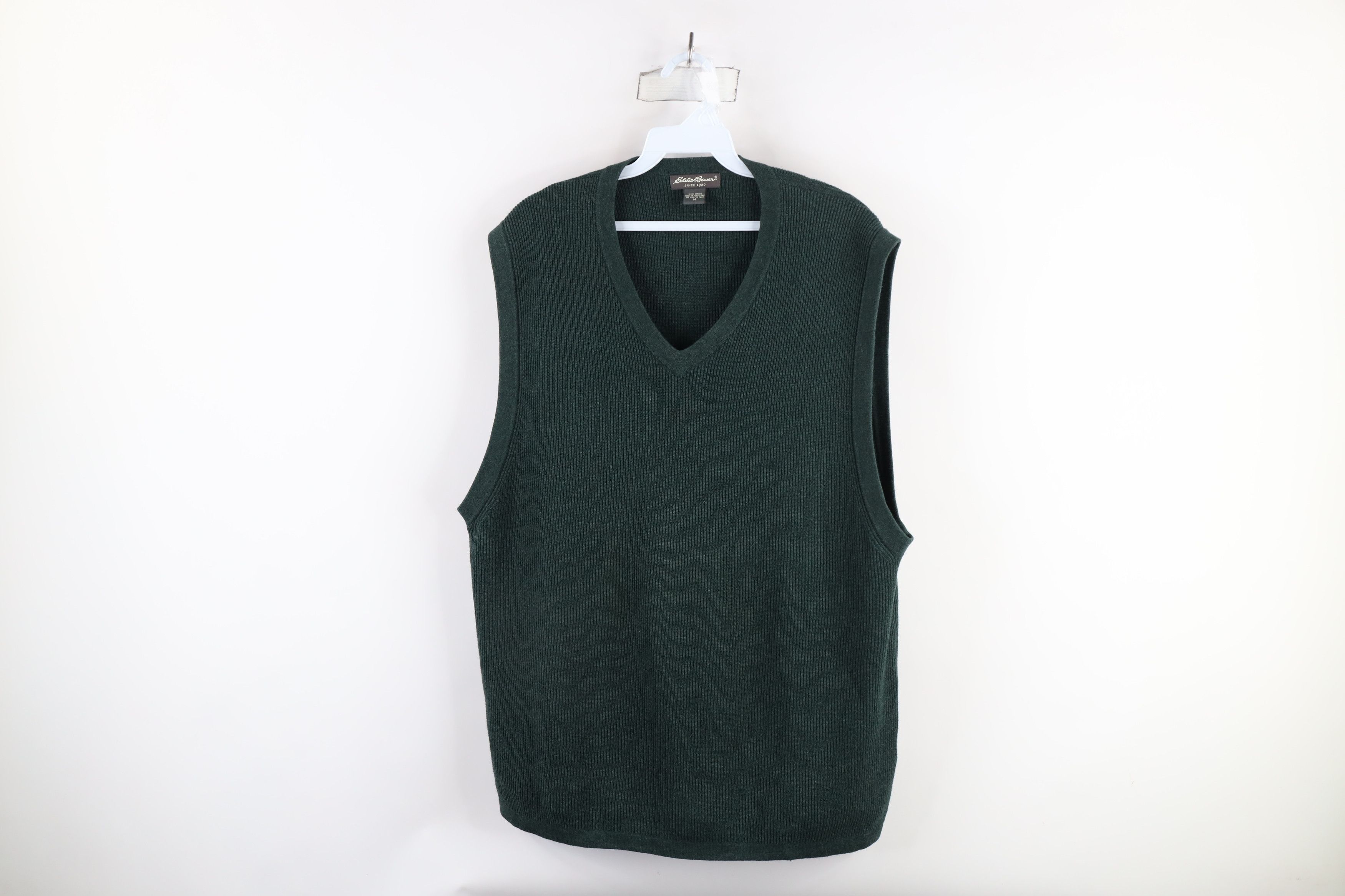 Eddie Bauer × Vintage Vintage 90s Eddie Bauer Cotton Ribbed Knit Sweater Vest Size US M / EU 48-50 / 2 - 1 Thumbnail