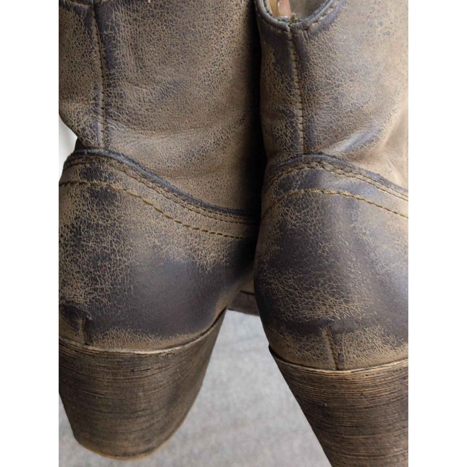 Vintage Western Boots Womens 6 Brown Synthetic Ankle Block Heel Booties Size US 6 / IT 36 - 7 Thumbnail