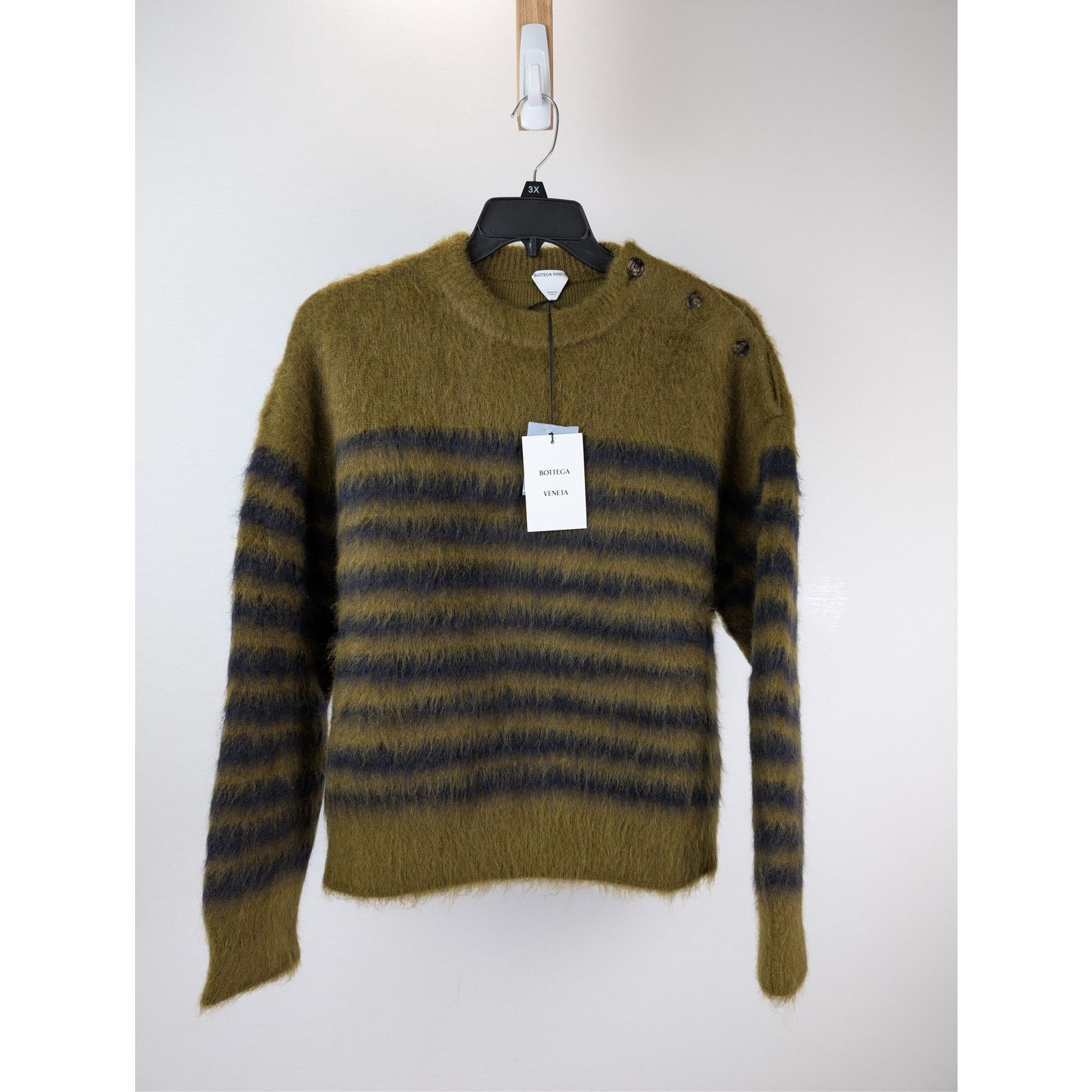 Bottega Veneta o1rshd1 HW Graphic Mohair Knitwear Sweater Gingersnap/navy Size US M / EU 48-50 / 2 - 9 Thumbnail