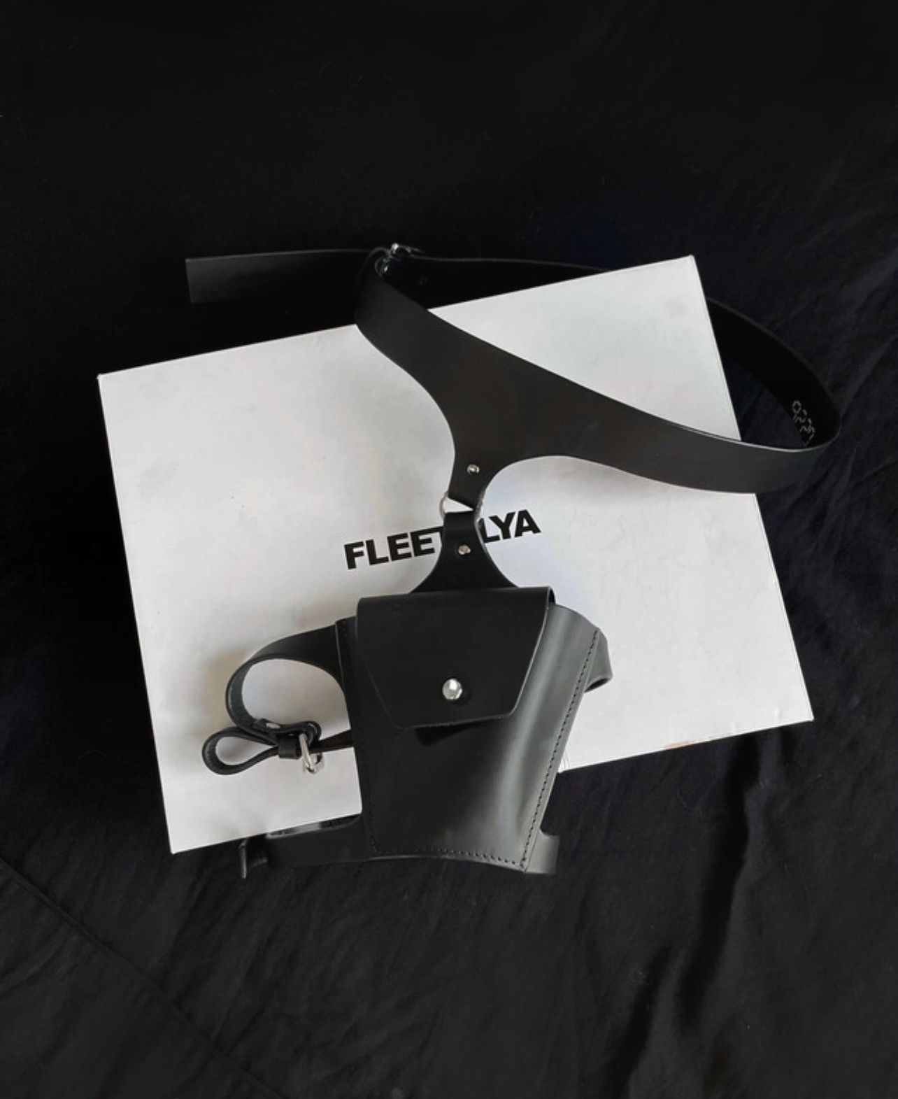 Other Fleet Ilya black leather pocket suspender harness bag Size ONE SIZE - 9 Thumbnail
