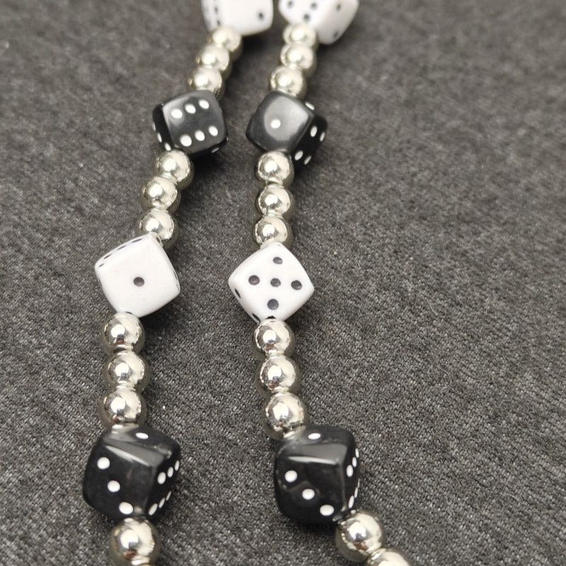 Japanese Brand × Jewelry Retro Bilayer Black White lucky Dice Baccarat Pearl Chain Size ONE SIZE - 6 Thumbnail