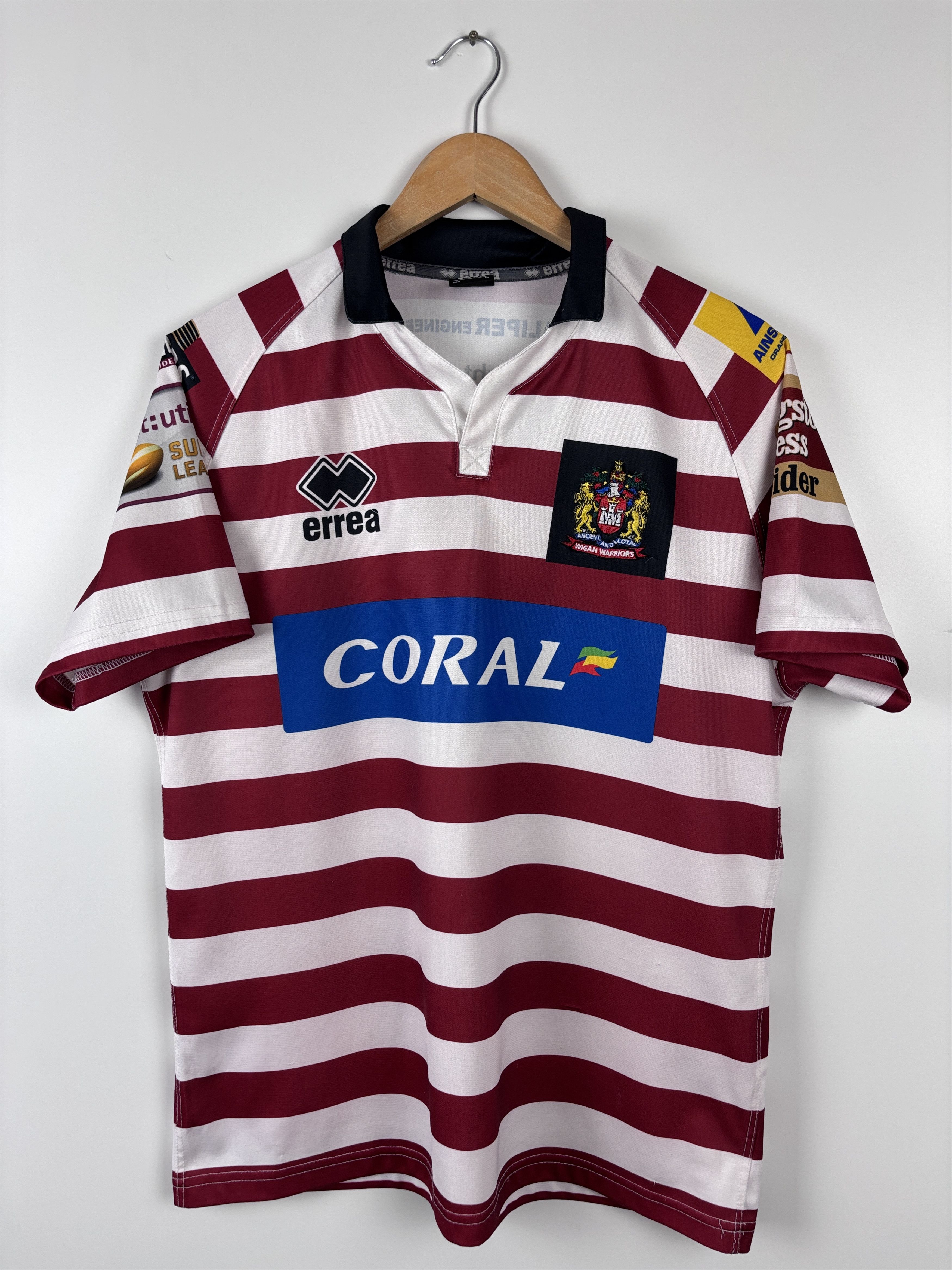 Errea Wigan Warriors Errea 2015 Home Rugby League Jersey Shirt L Size US L / EU 52-54 / 3 - 1 Thumbnail