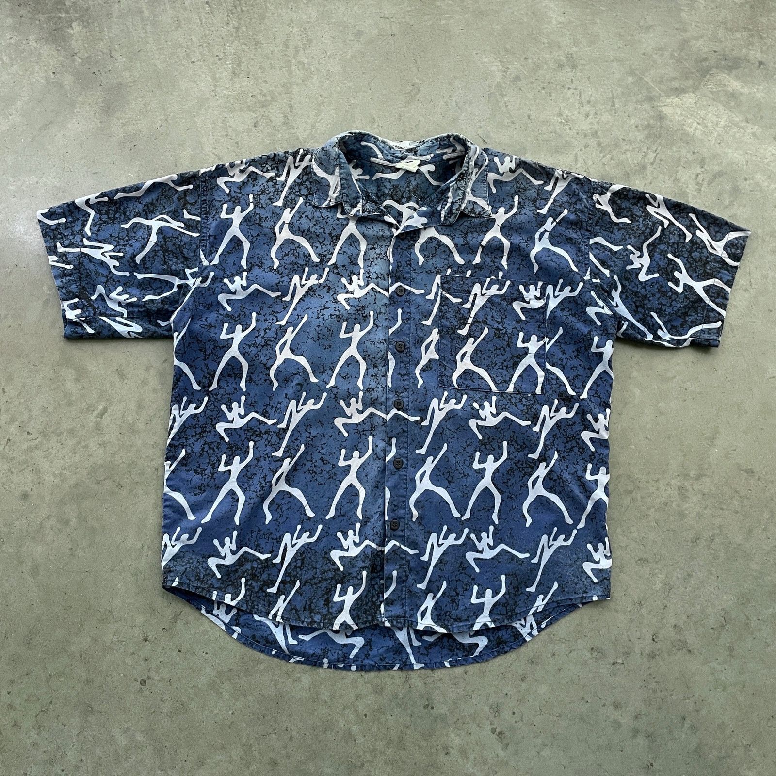 Vintage Vintage Bali Art Navy Patterned Button Up Shirt Size US M / EU 48-50 / 2 - 1 Thumbnail