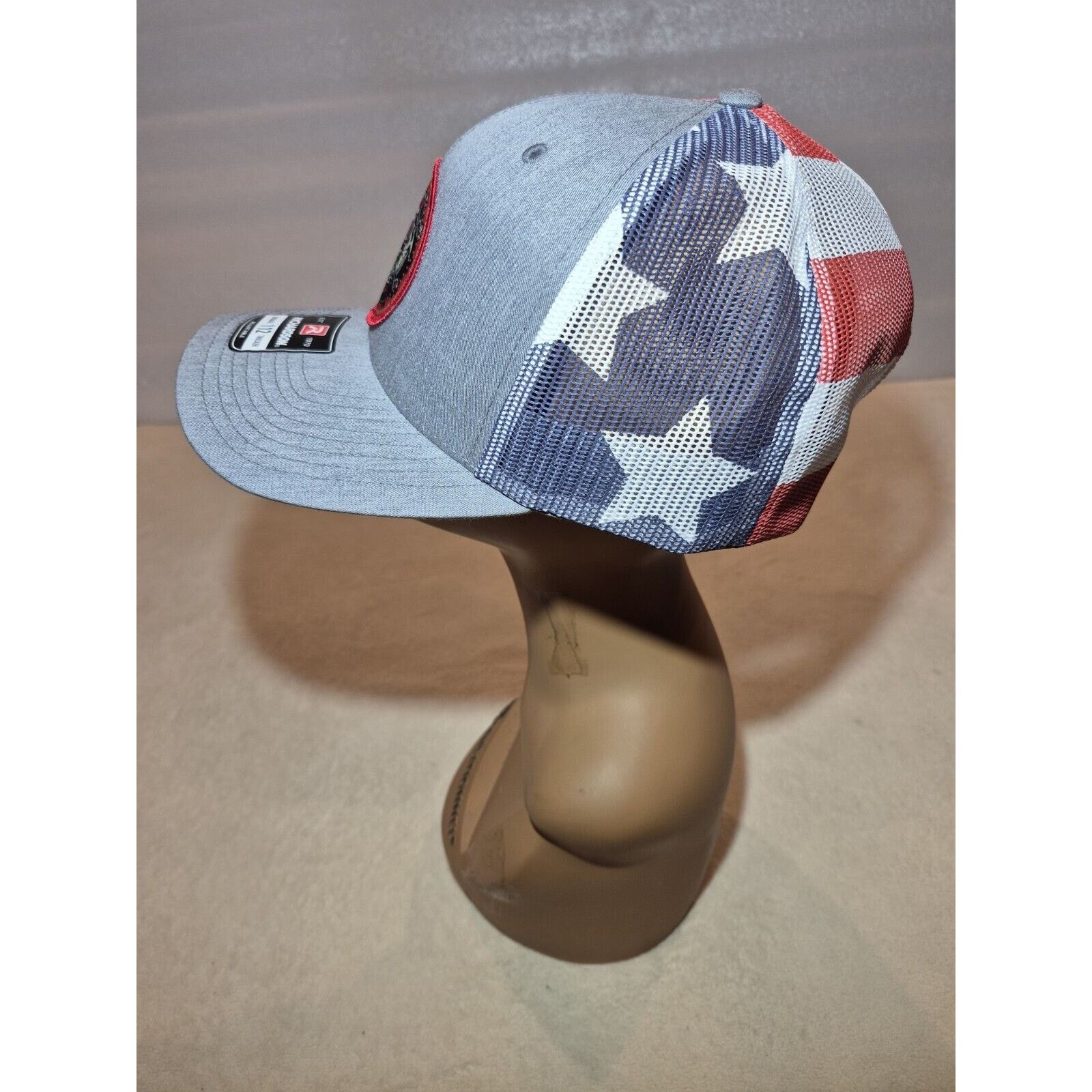 Richardson Premium Skull and USA Flag Richardson Trucker Snapback Mesh Size ONE SIZE - 9 Thumbnail