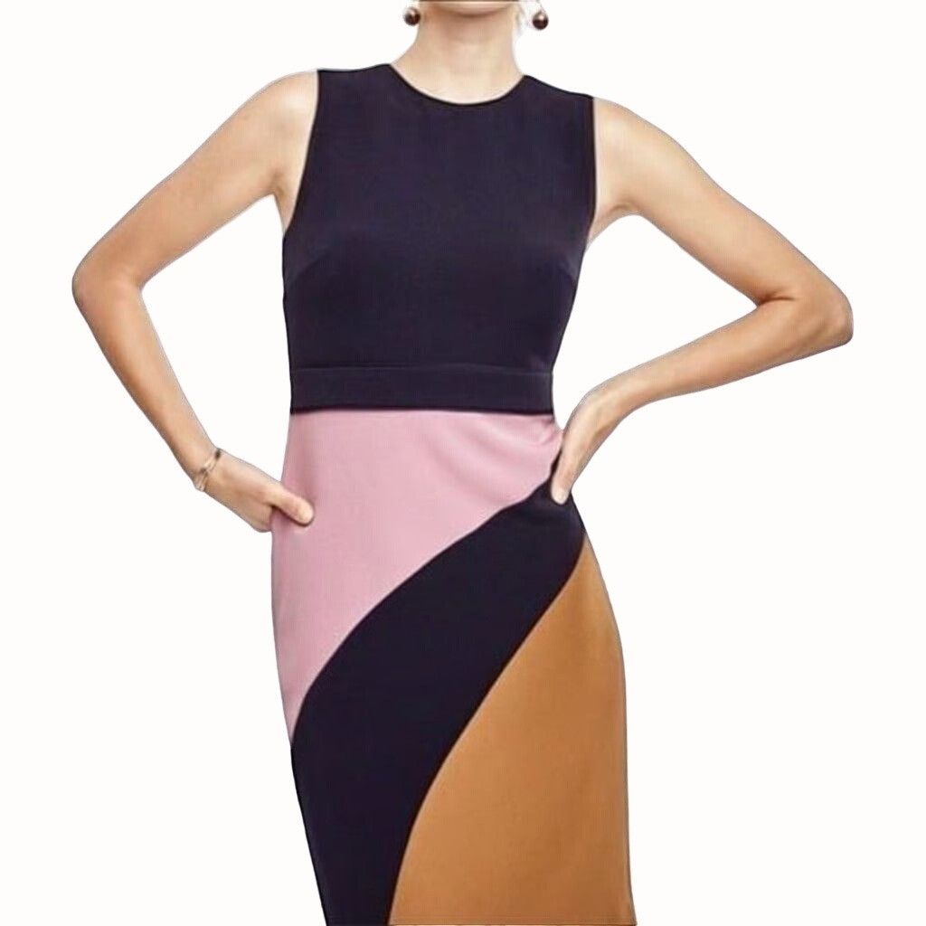 Ann Taylor Ann Taylor Midnight Navy Color Block Sleeveless Sheath 0 Size XS / US 0-2 / IT 36-38 - 1 Thumbnail