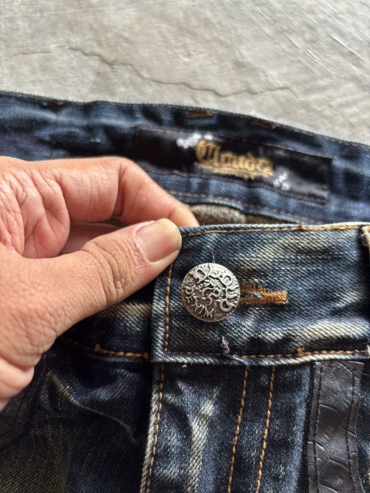 Japanese Brand RUSTY CLOUD72 crocodile patches cross chrome hearts inspired Size US 33 - 3 Thumbnail