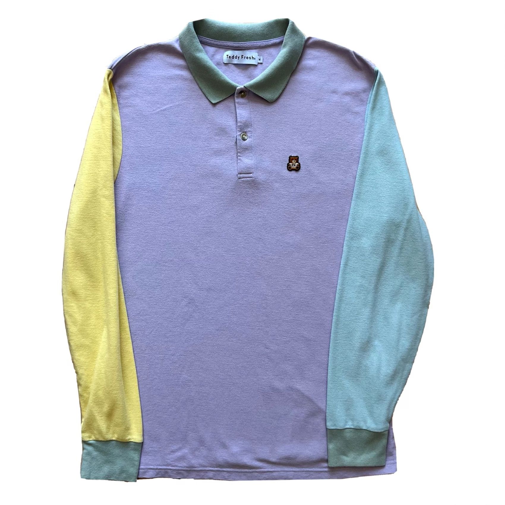 Teddy Fresh Teddy Fresh Polo Shirt Multicolor Color Block Long Sleeve Mens Shirt Polo Size US M / EU 48-50 / 2 - 2 Thumbnail