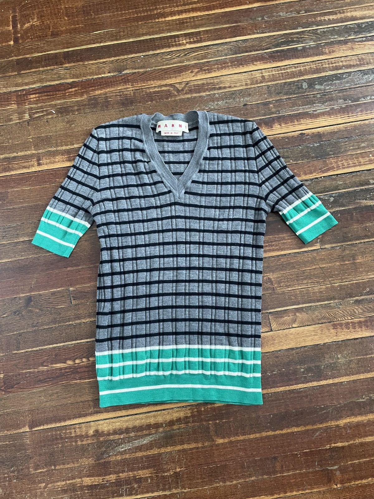 Marni Striped V-Neck Knit