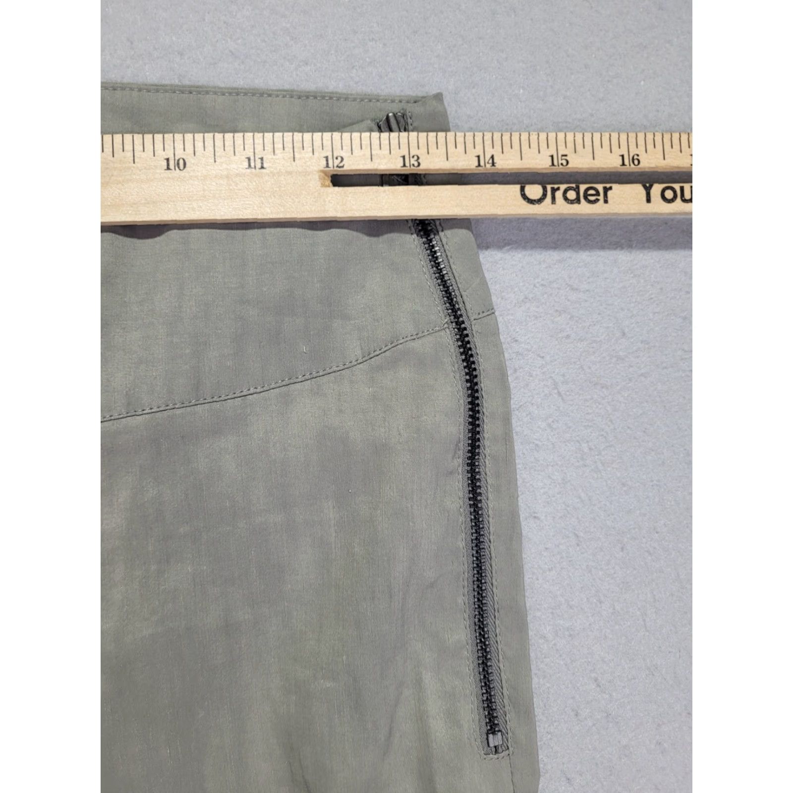 Sarah Pacini Sarah Pacini Linen Pants Womens Size 0 Gray Stretch Linen Tapered NWT MSRP 25 Size 25" / US 0 / IT 36 - 7 Thumbnail