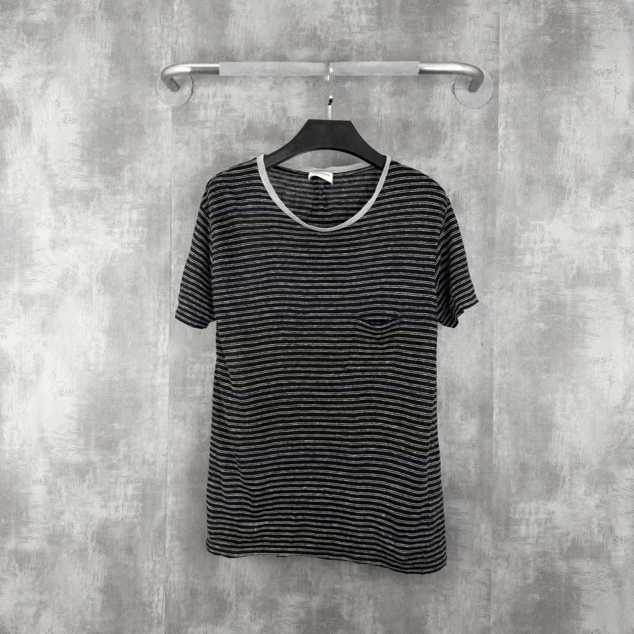 Saint Laurent Paris Saint Laurent Linen Striped Short-Sleeve T-Shirt Size US L / EU 52-54 / 3 - 1 Thumbnail