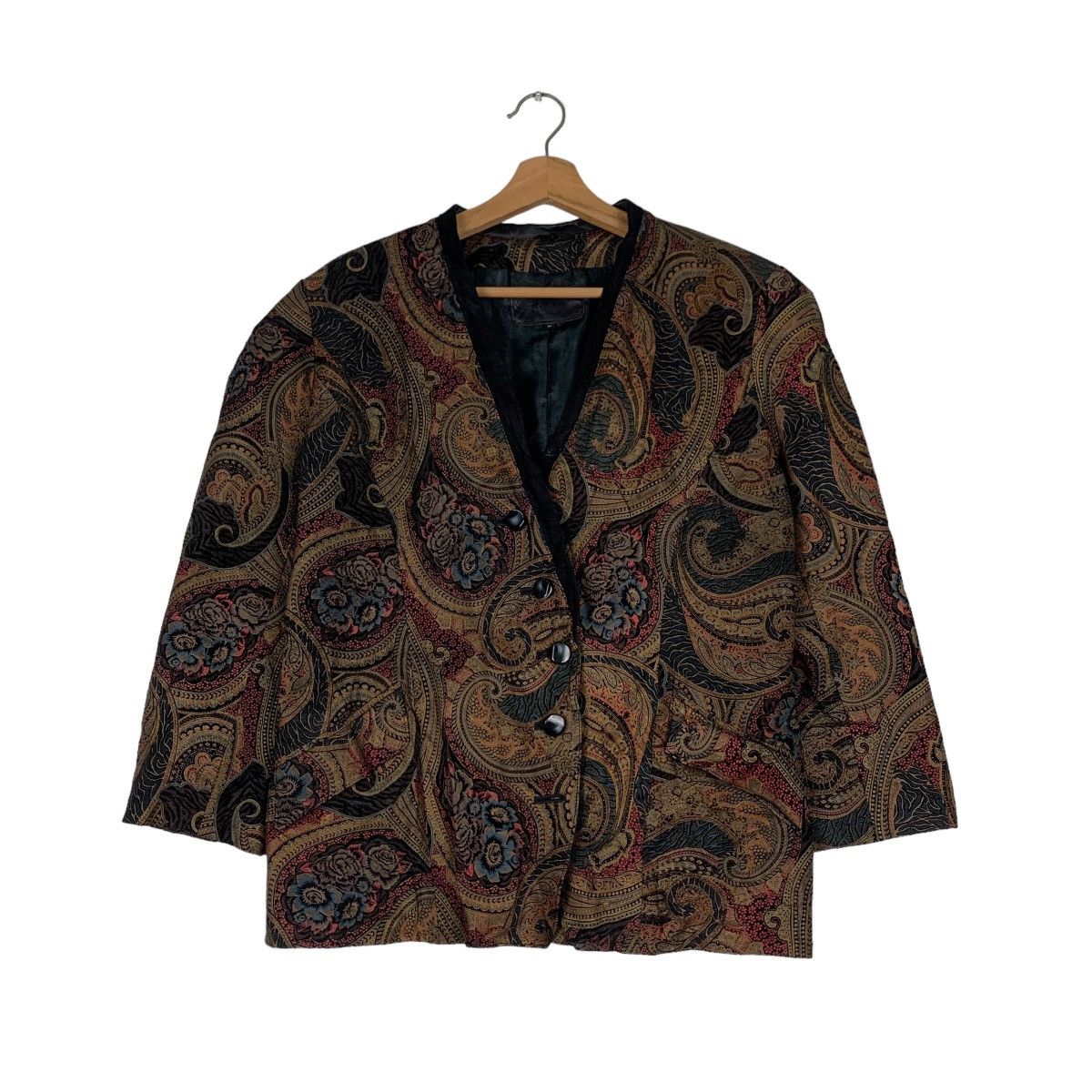 Japanese Brand Prinzipal Paisley Graphic Pig Leather Jacket #0909-C40 Size M / US 6-8 / IT 42-44 - 1 Thumbnail