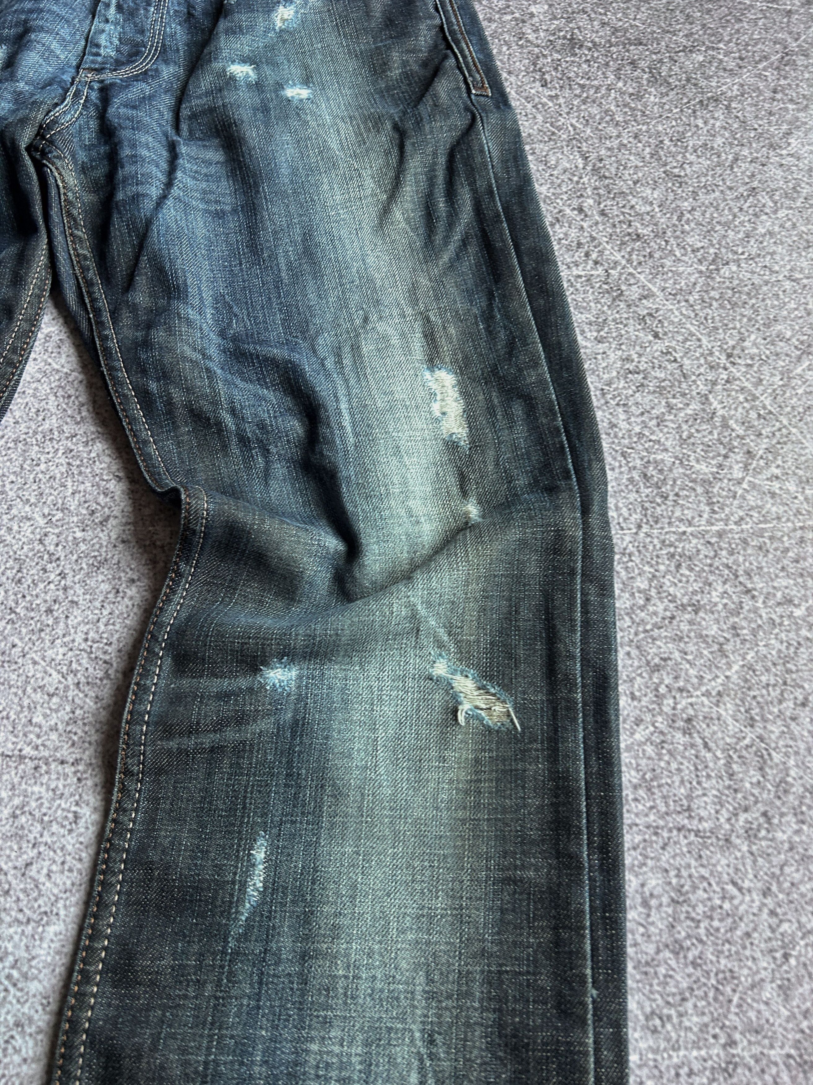Designer VTG JAPANESE EVISU STYLE DISTRESSED WASHED JEANS 90s Size US 32 / EU 48 - 6 Thumbnail