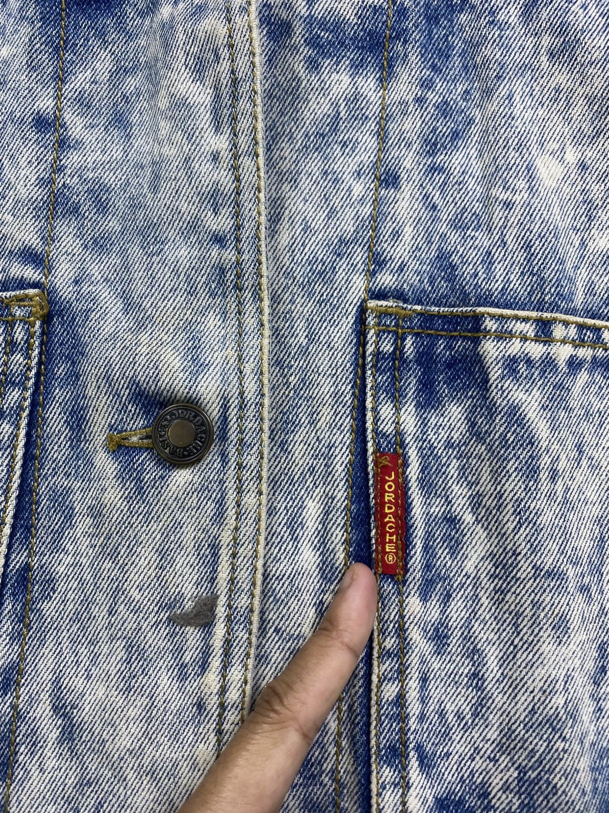 Japanese Brand × Jordache × Vintage Vintage 90s Jordache Asid Wash Trucker Denim Jacket Size US L / EU 52-54 / 3 - 8 Thumbnail