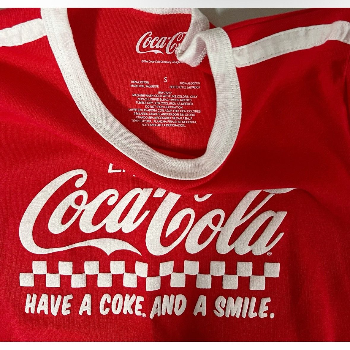 Coca Cola Red White Coca-Cola Graphic Ringer Tee T-Shirt Top Size S ❤️✨ Size S / US 4 / IT 40 - 3 Thumbnail