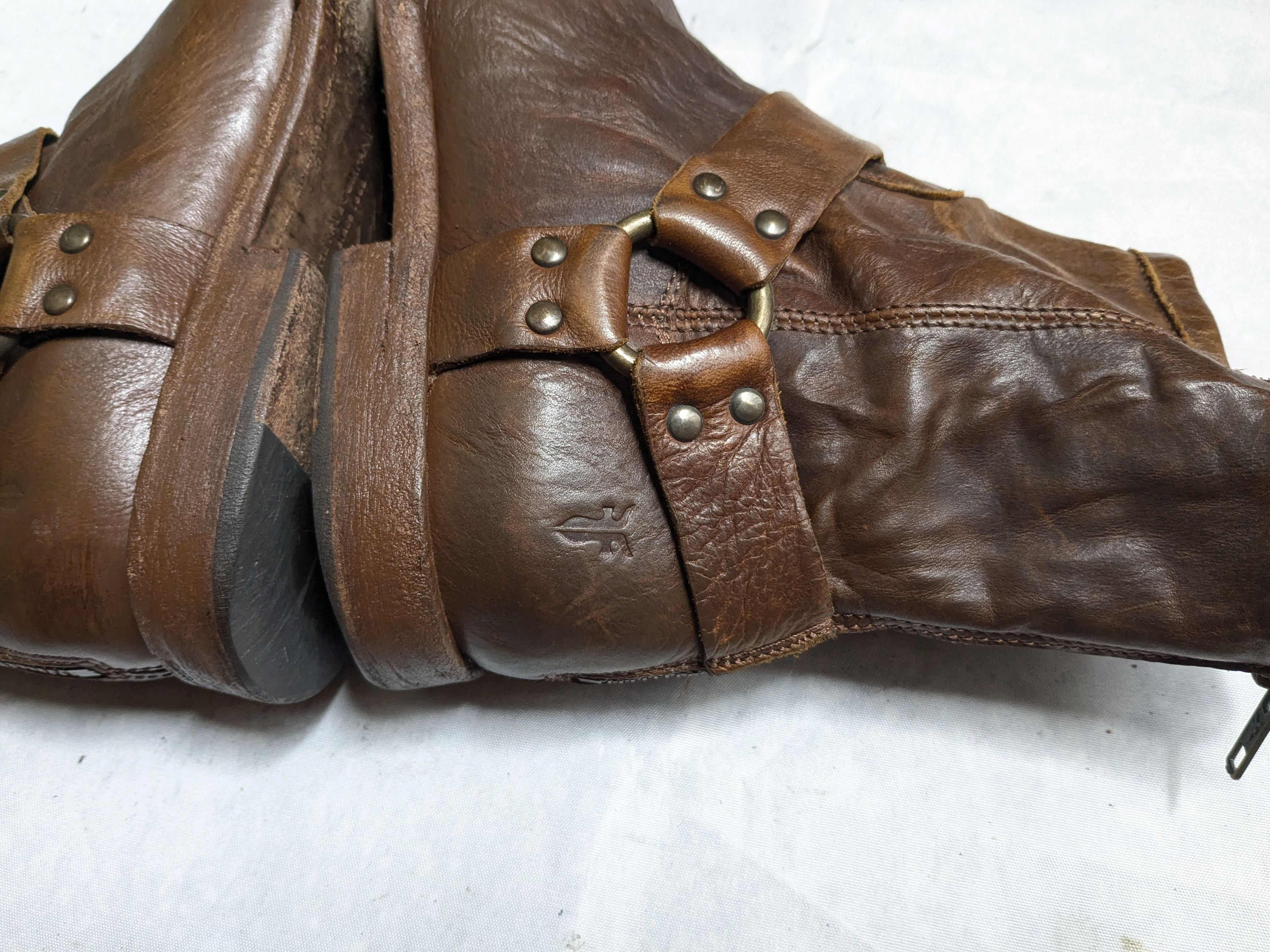 Frye Frye Harness Boots Brown 9 D Leather Back Zip Size US 9 / EU 42 - 9 Thumbnail