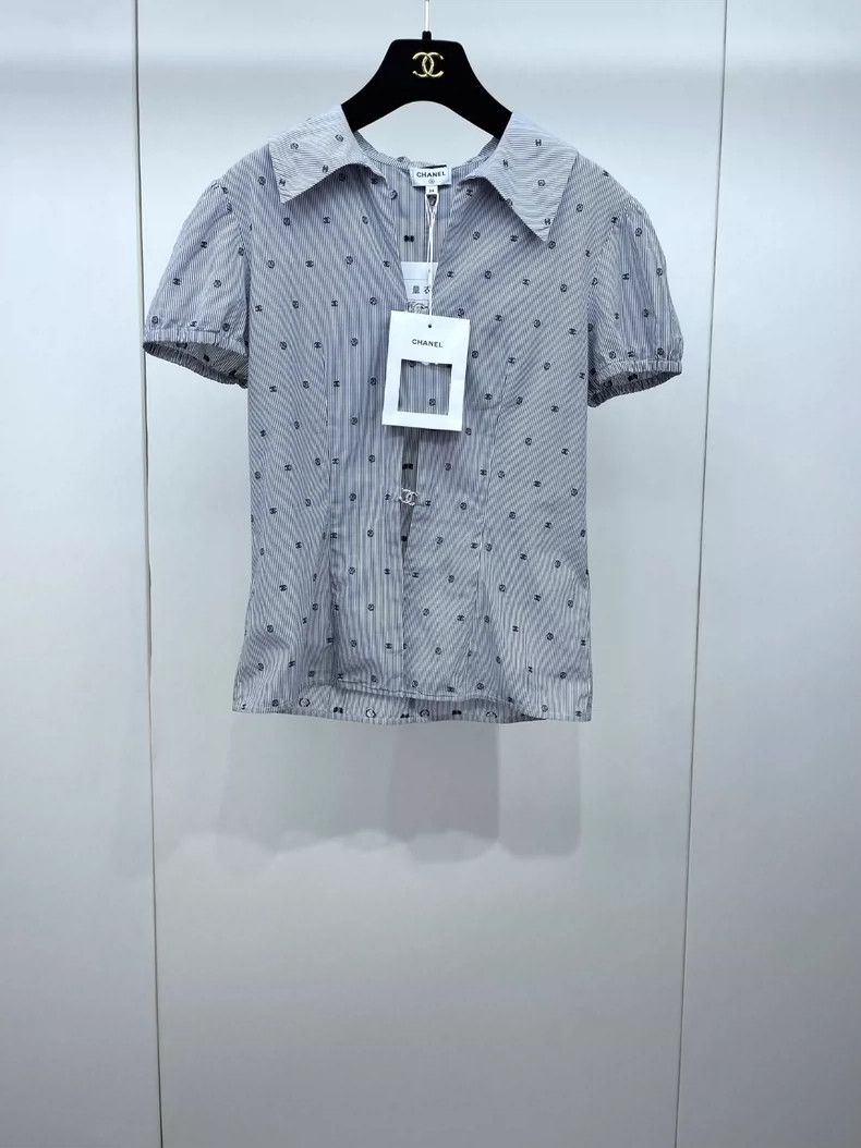 Chanel Chanel Double C-button shirt full of dots LOGO 2504-Nextarr Size XXS / US 00 / IT 34 - 1 Thumbnail