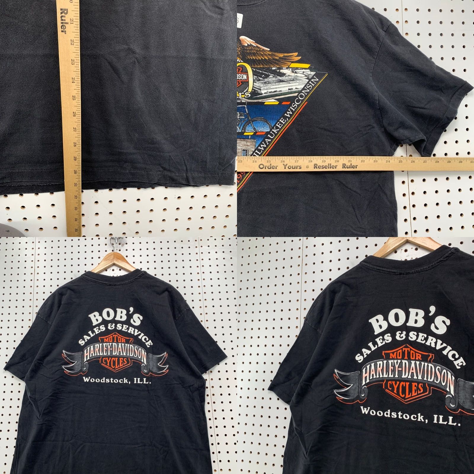 Harley Davidson VINTAGE Harley-Davidson 90th Anniversary T Shirt 2XL Black Mens Graphic Tee 90s USA Made Size US XXL / EU 58 / 5 - 9 Thumbnail