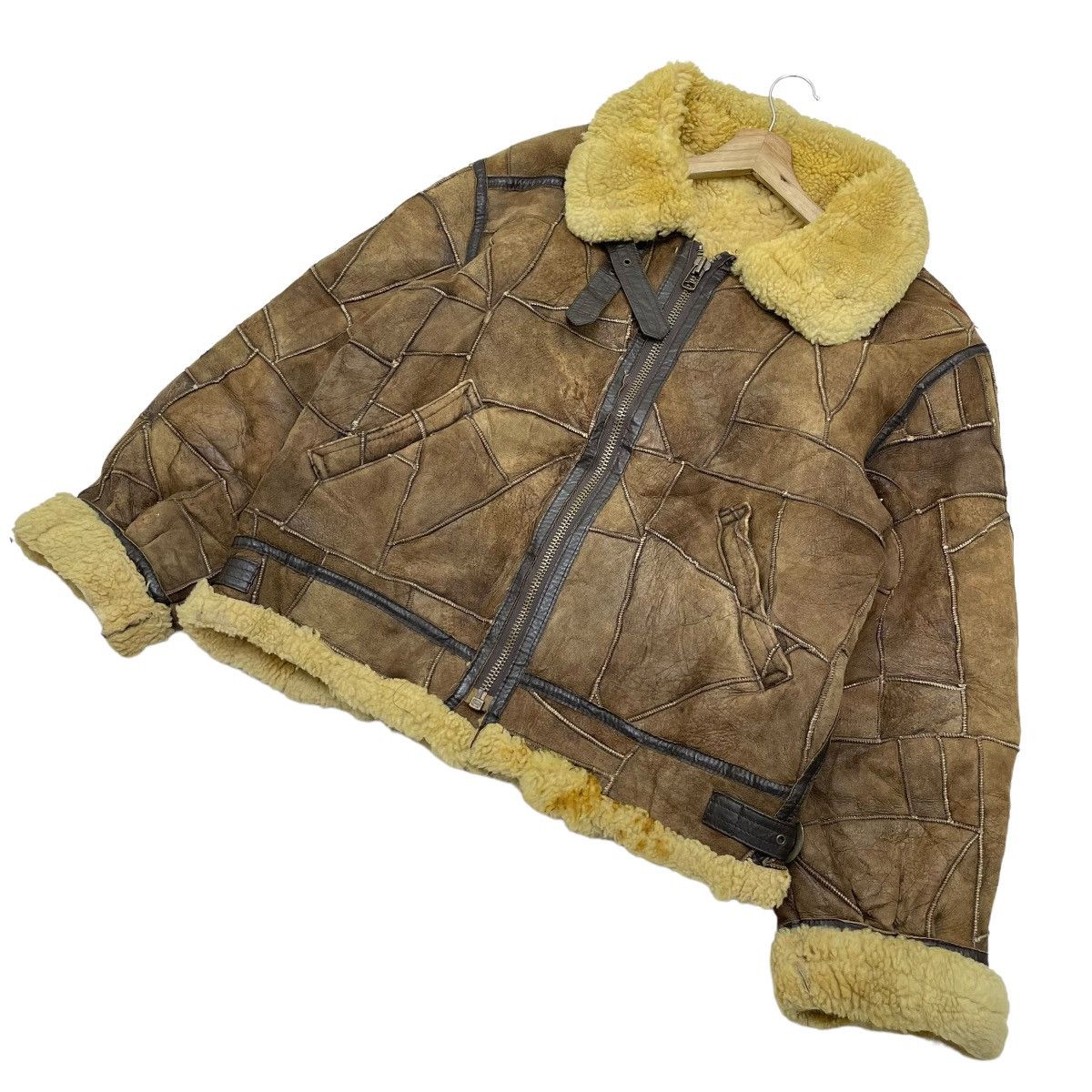 Aviator Nation 🔥Rare Vintage KNIGHT Shearling Pacthwork B3 Jacket Size US M / EU 48-50 / 2 - 3 Thumbnail