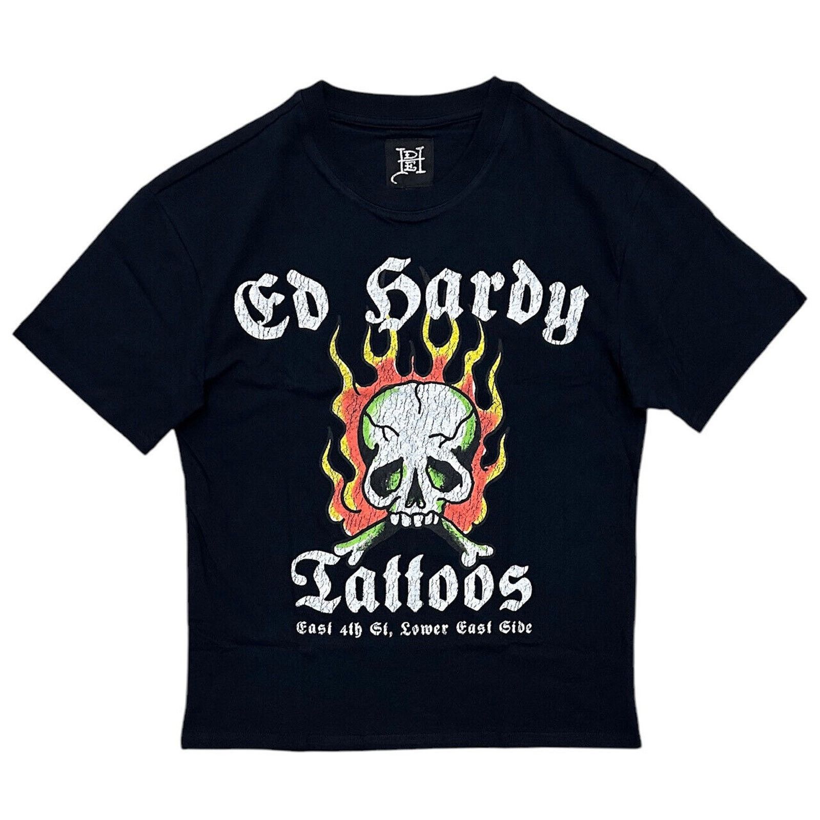Ed Hardy Ed Hardy Men's T-Shirt Fire Skull Boxy Relaxed Fit Tee Size US XL / EU 56 / 4 - 2 Thumbnail