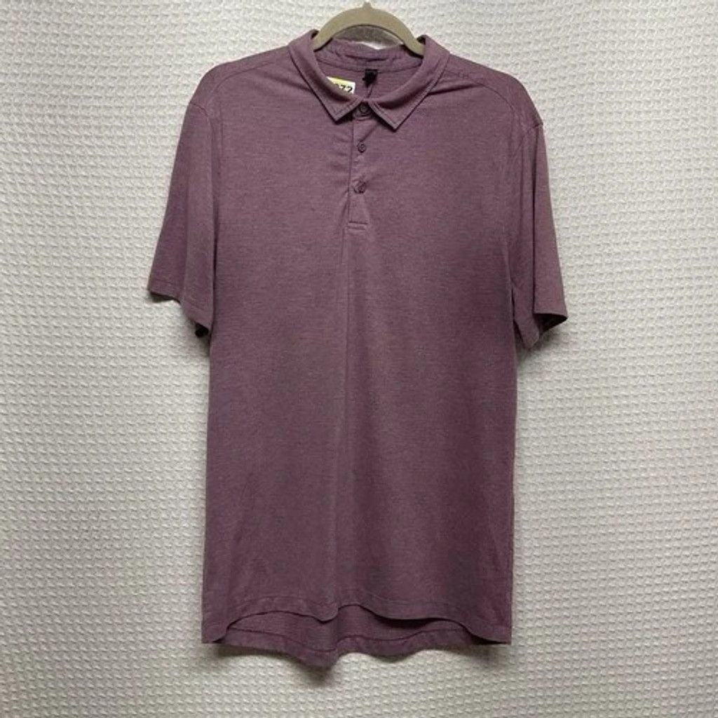 Lululemon Lululemon Evolution Heathered Plum Polo Shirt Men Large Size US L / EU 52-54 / 3 - 7 Thumbnail