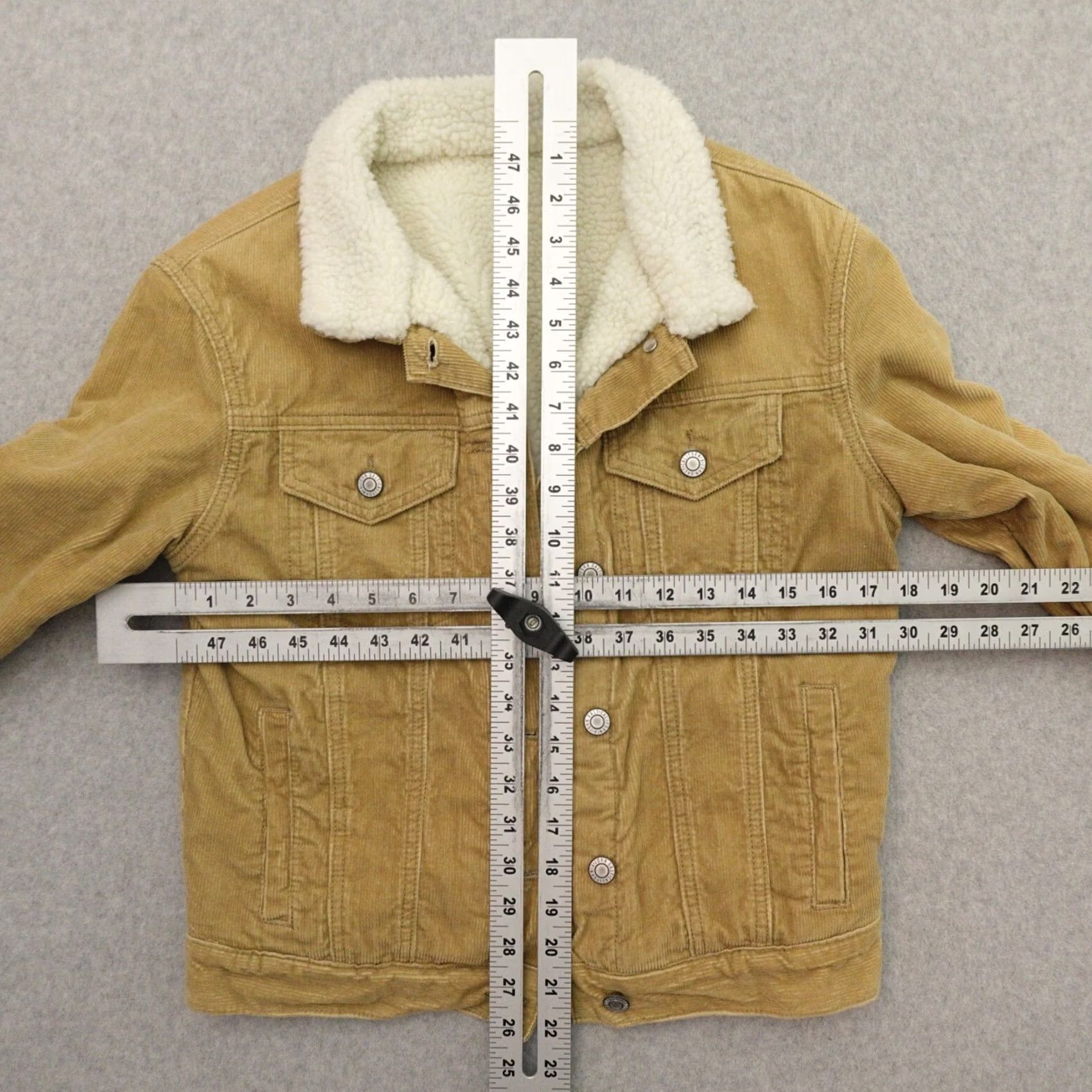 Vintage VINTAGE John Galt Jacket Women Small Corduroy Shacket Beige 18X22 Y2k Sherpa Trucker Melville Size S / US 4 / IT 40 - 2 Thumbnail