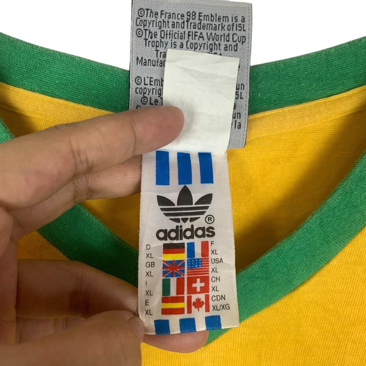 Vintage Vintage 1998 ADIDAS BRAZIL TEAM World Cup France Tee Shirt Size US XL / EU 56 / 4 - 7 Thumbnail