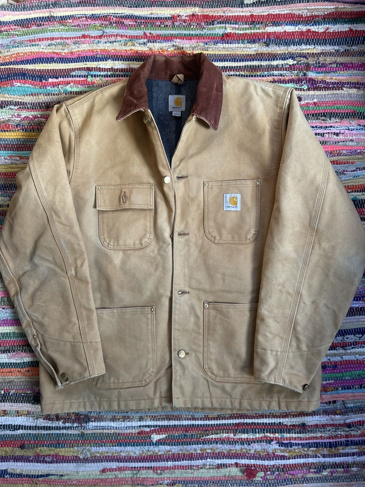 Carhartt Vintage 90s Carhartt Chore Jacket Size Large Blacket Lined Size US L / EU 52-54 / 3 - 1 Thumbnail
