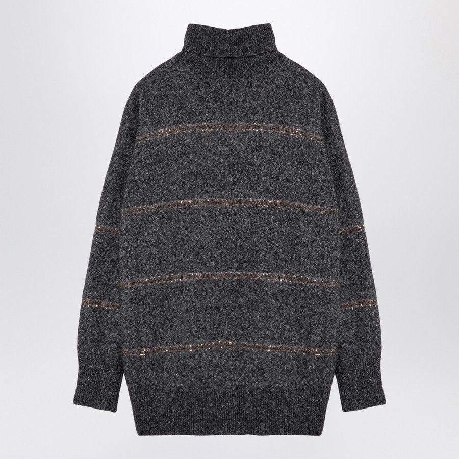 Brunello Cucinelli o1d2blof0824 Turtleneck Sweater in Dark Grey Size S / US 4 / IT 40 - 2 Thumbnail