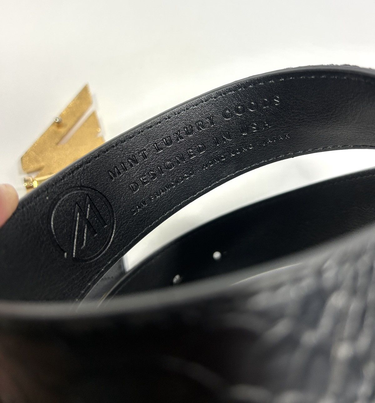 Other Mint Gold/Black Made in USA Crocodile Belt Size: One Size Size ONE SIZE - 5 Thumbnail